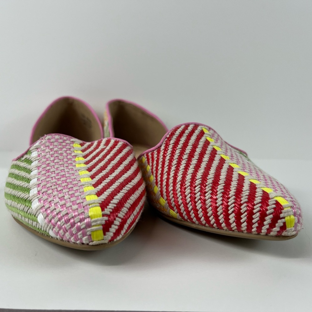 C Est 1946 Colorful Woven Multi Color Pointed Toe Flats size 10 New without Box - Picture 2 of 13